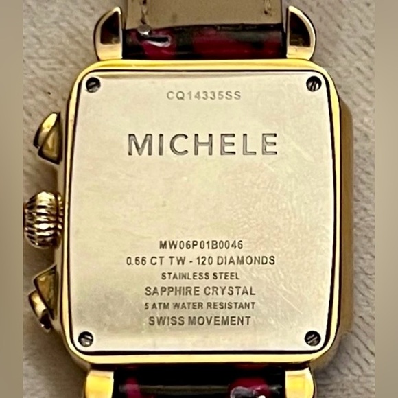 🔥$499 SUPER SALE🔥✅PRICE FIRM✅AUTHENTIC Michele Gold Deco Diamond Watch - Picture 4 of 16